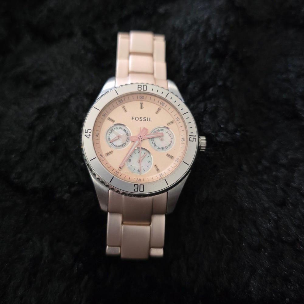 Fossil ES3037 Stella Chronograph Stella Blush Stainless Steel Bracelet Watch 37m - Picture 7 of 12